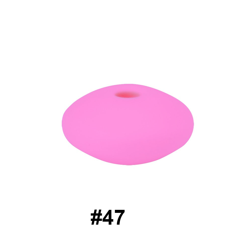 12mm Silicone Spacer Beads Multi Color Soft Matte Finish 50pcs