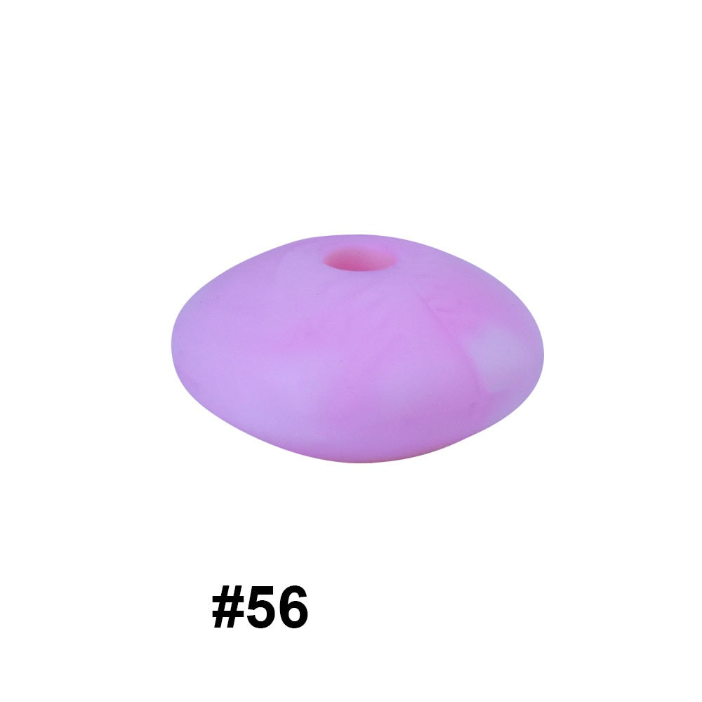 12mm Silicone Spacer Beads Multi Color Soft Matte Finish 50pcs