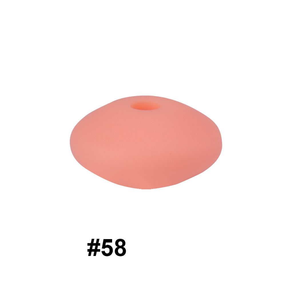12mm Silicone Spacer Beads Multi Color Soft Matte Finish 50pcs