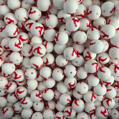 13-162# Christmas Printed Silicone beads