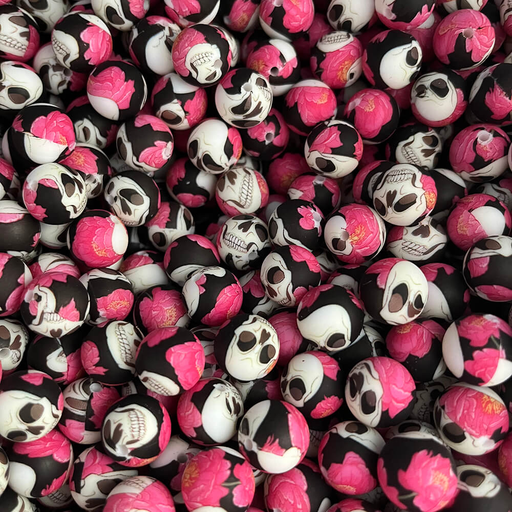 13 Halloween Printed Silicone Beads