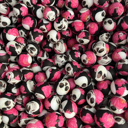 13 Halloween Printed Silicone Beads