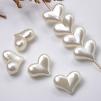 Imitation Pearl Heart Acrylic Beads 22mm Creamy Smooth Finish 100pcs