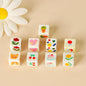 Cream Cartoon Printed Square Acrylic Beads 14mm 20pcs 7