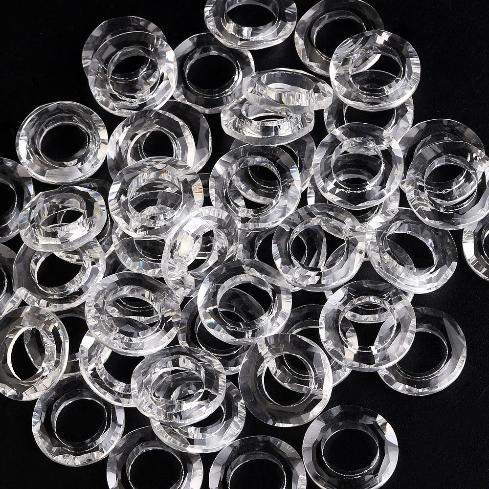 Glass Faceted Spacer Beads 8mm Large Hole 50pcs 6