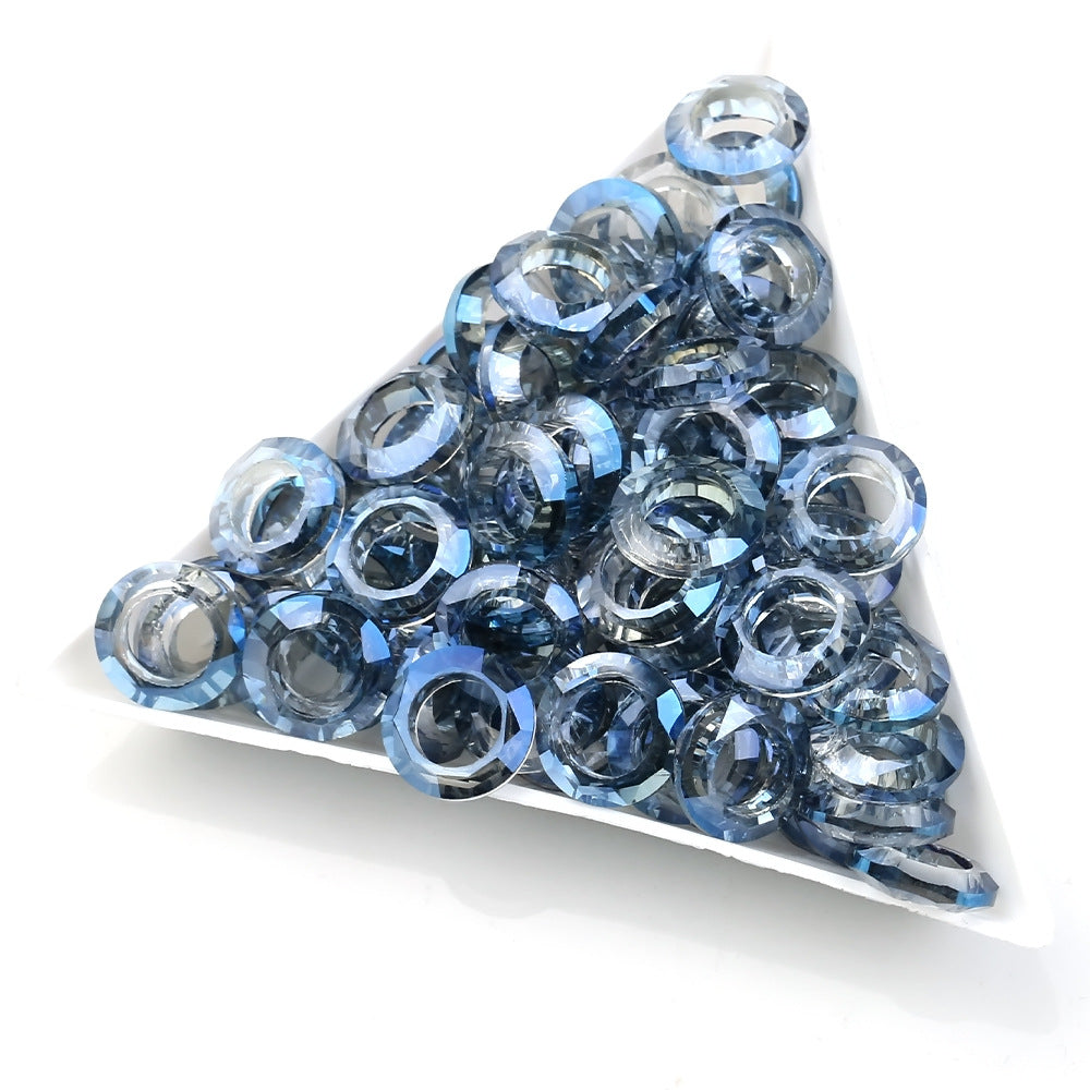 Glass Faceted Spacer Beads 8mm Large Hole 50pcs 12