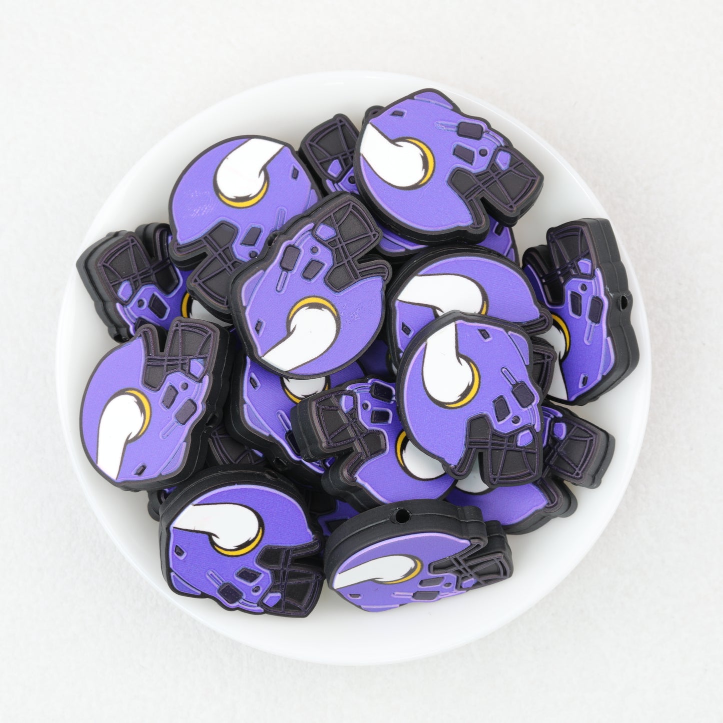 NFL Teams Helmet Silicone Focal Beads Printed Designs 20pcs 7