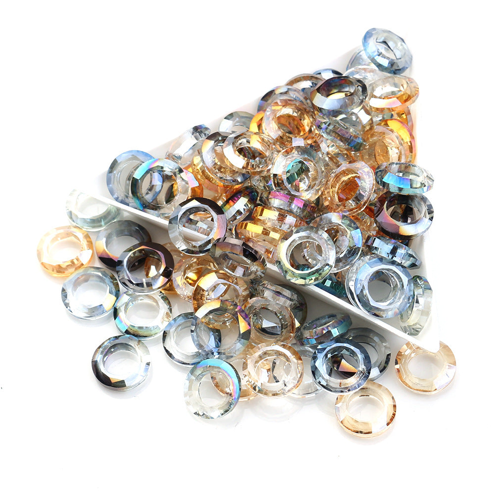 Glass Faceted Spacer Beads 8mm Large Hole 50pcs