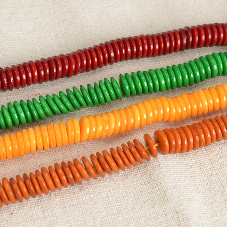 Resin Flat Spacer Beads 6mm 8mm Imitation Beeswax Colors 100pcs