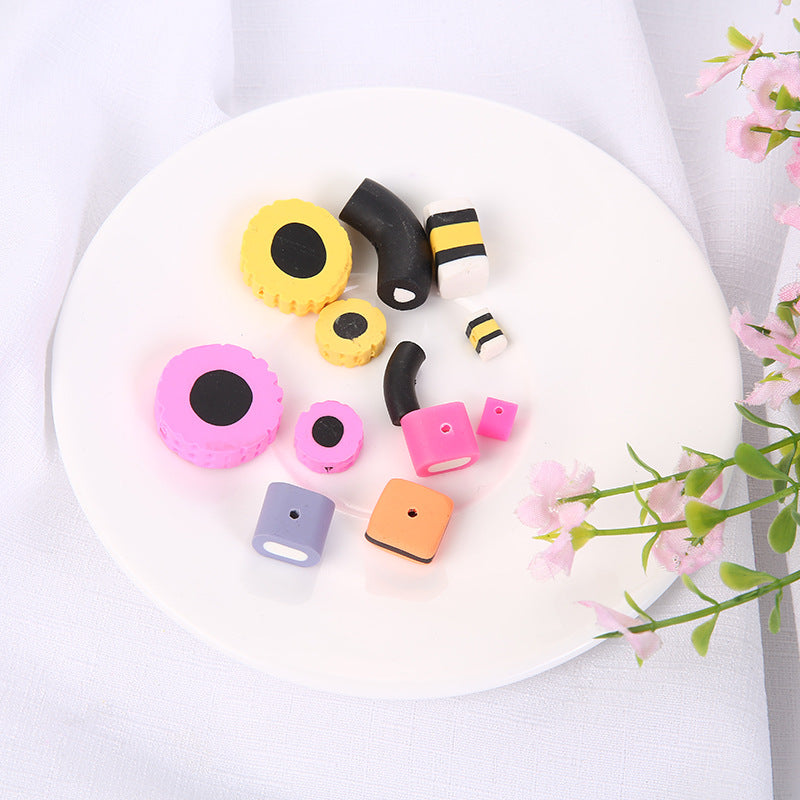 Cartoon Food Clay Beads 8-10mm Simulation Mini Snacks 50pcs 4