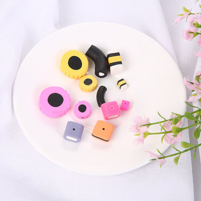 Cartoon Food Clay Beads 8-10mm Simulation Mini Snacks 50pcs 4
