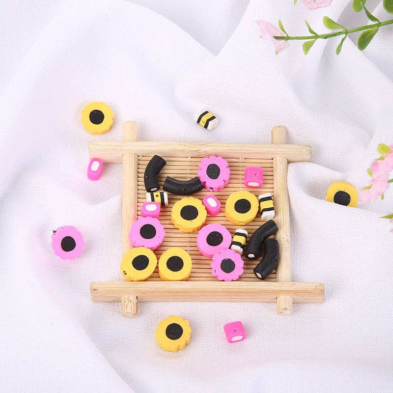 Cartoon Food Clay Beads 8-10mm Simulation Mini Snacks 50pcs
