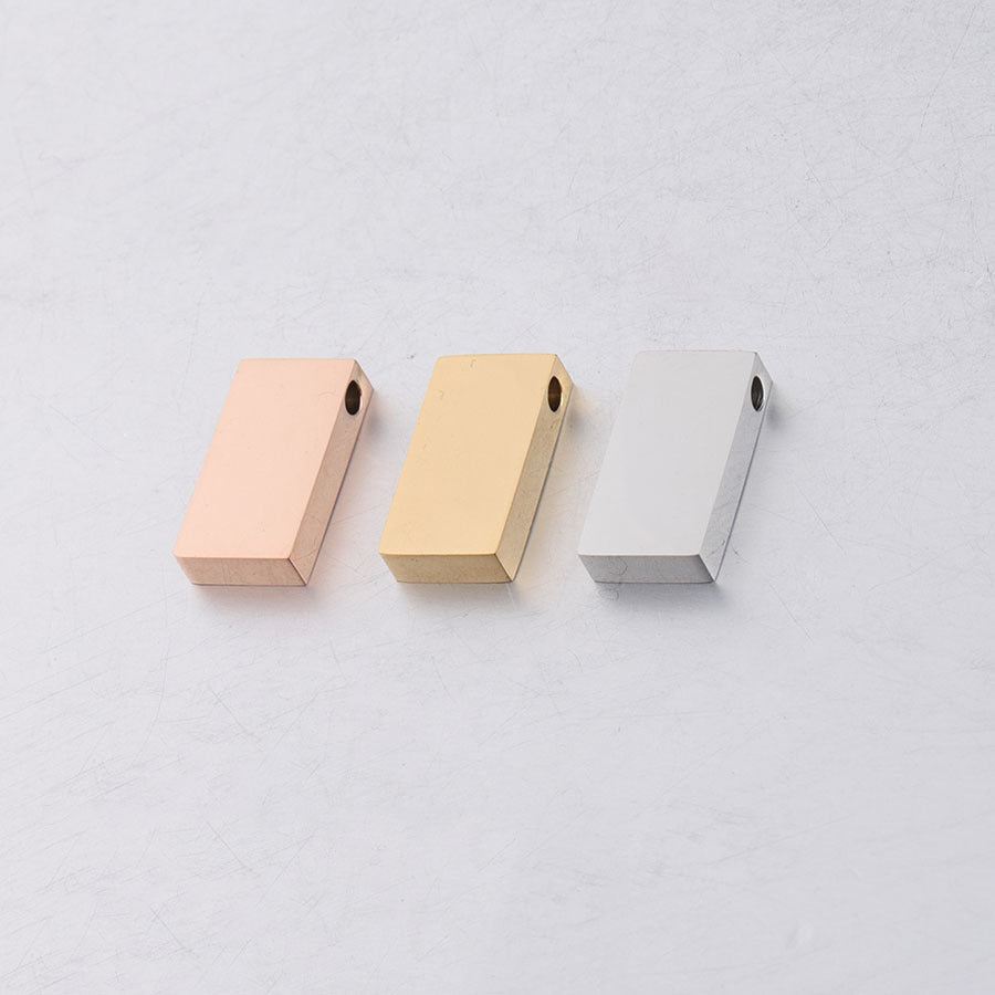 Stainless Steel Rectangular Metal Beads 15mm Polished Mirror Surface 10pcs