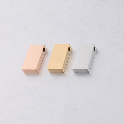 Stainless Steel Rectangular Metal Beads 15mm Polished Mirror Surface 10pcs