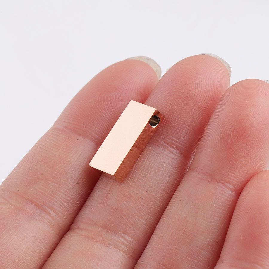 Stainless Steel Rectangular Metal Beads 15mm Polished Mirror Surface 10pcs 8
