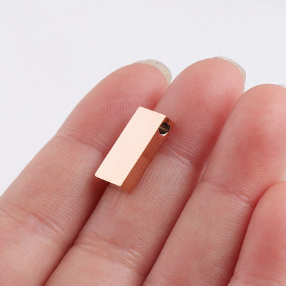 Stainless Steel Rectangular Metal Beads 15mm Polished Mirror Surface 10pcs 8