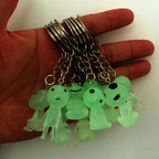 Glow in the Dark Resin Alien Keychain Quirky Green Light 2