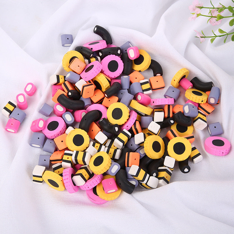 Cartoon Food Clay Beads 8-10mm Simulation Mini Snacks 50pcs 3