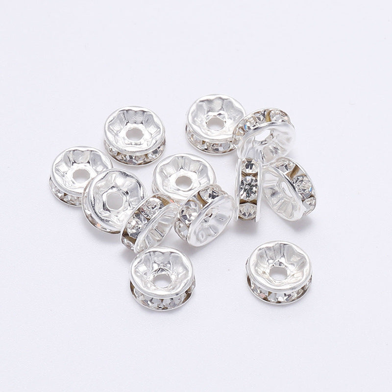 Rhinestone Spacer Beads 8mm Polished Faceted 100pcs 4