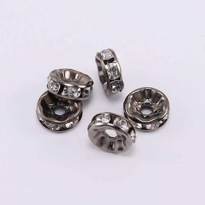 Rhinestone Spacer Beads 8mm Polished Faceted 100pcs 6