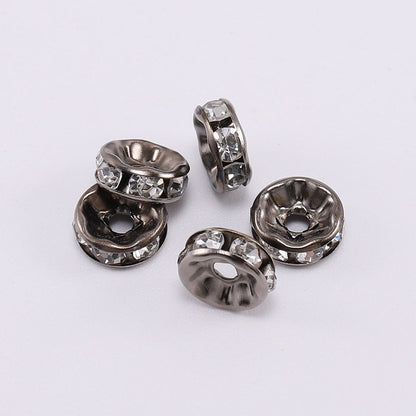 Rhinestone Spacer Beads 8mm Polished Faceted 100pcs 6