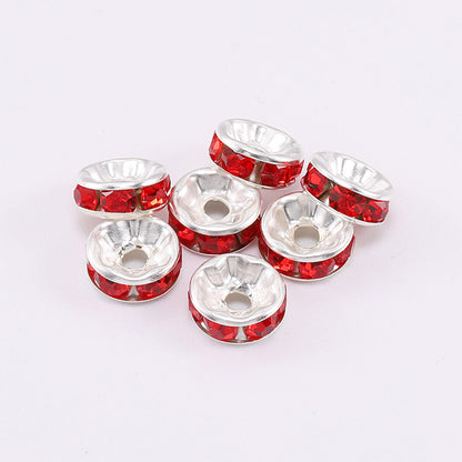 Rhinestone Spacer Beads 8mm Polished Faceted 100pcs 11
