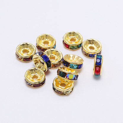 Rhinestone Spacer Beads 8mm Polished Faceted 100pcs 9