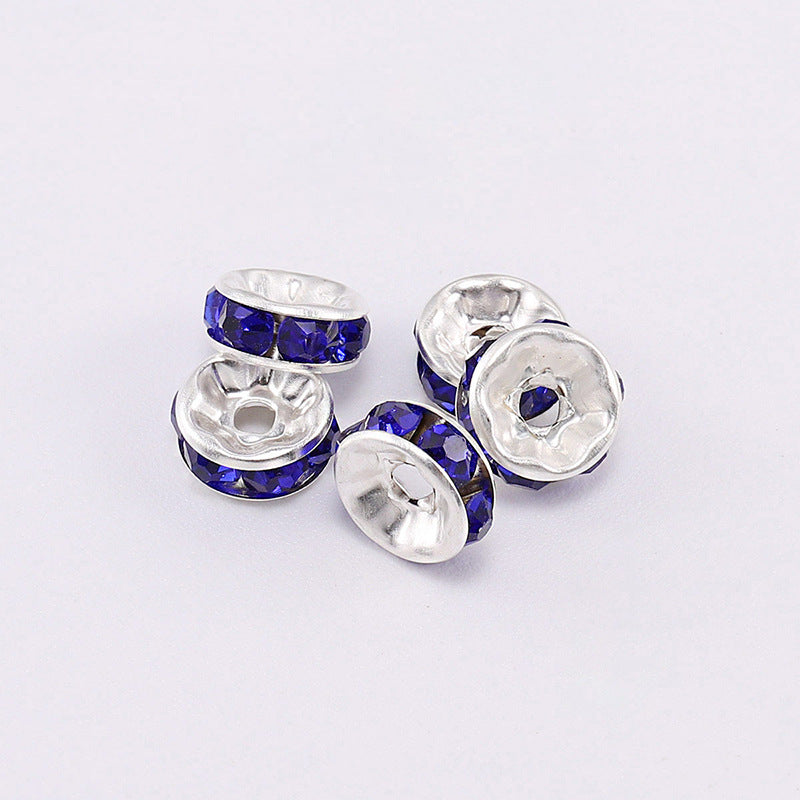 Rhinestone Spacer Beads 8mm Polished Faceted 100pcs 15