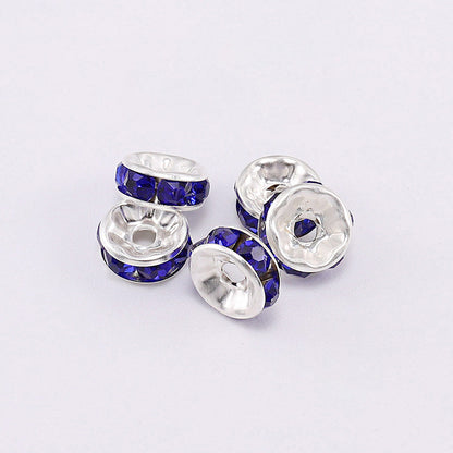 Rhinestone Spacer Beads 8mm Polished Faceted 100pcs 15