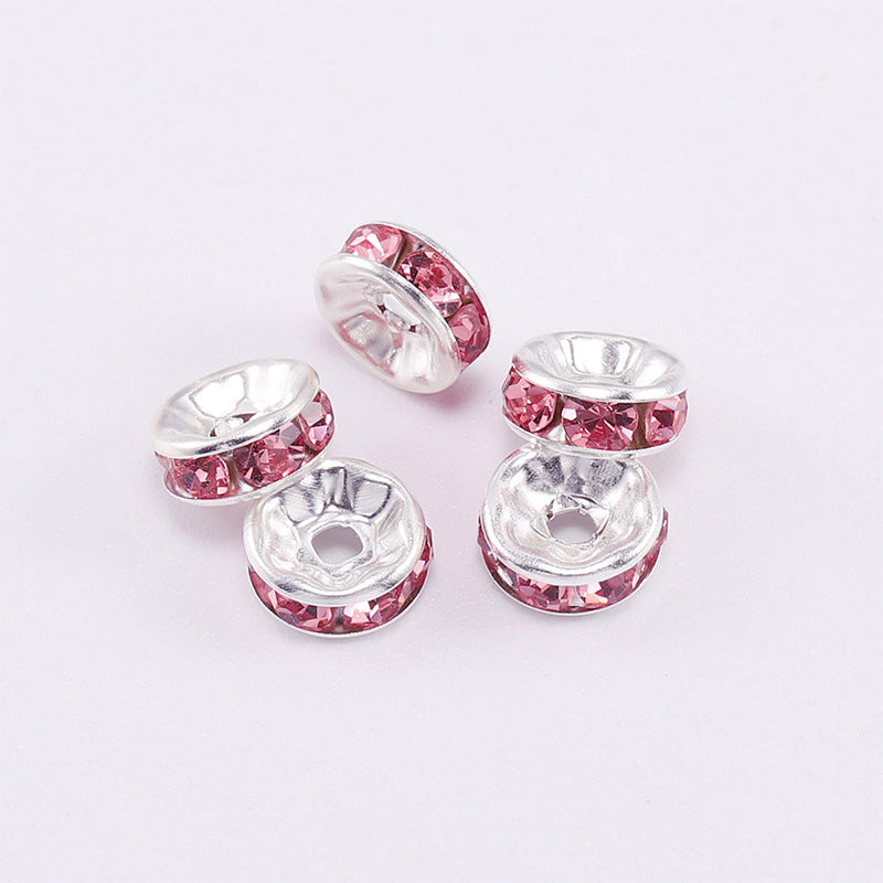 Rhinestone Spacer Beads 8mm Polished Faceted 100pcs 16