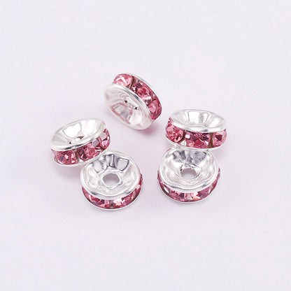 Rhinestone Spacer Beads 8mm Polished Faceted 100pcs 16