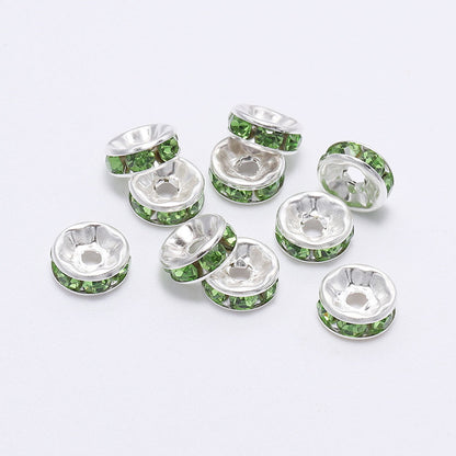 Rhinestone Spacer Beads 8mm Polished Faceted 100pcs 14
