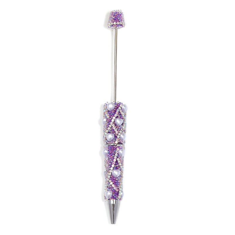 Beadable Pen with Rhinestone Pearl Chain Multicolor Rotating 5 Pcs 26