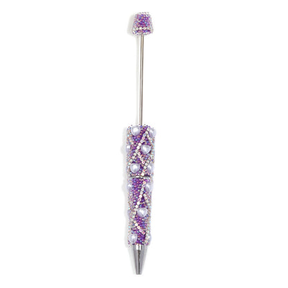 Beadable Pen with Rhinestone Pearl Chain Multicolor Rotating 5 Pcs 26