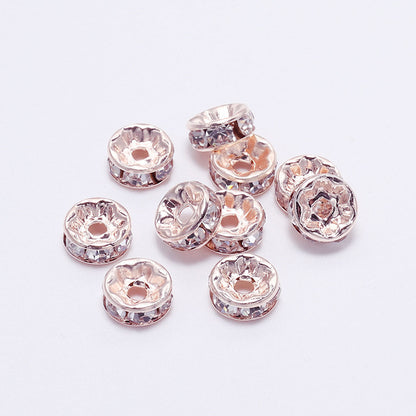 Rhinestone Spacer Beads 8mm Polished Faceted 100pcs 7