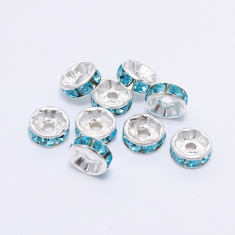 Rhinestone Spacer Beads 8mm Polished Faceted 100pcs 10