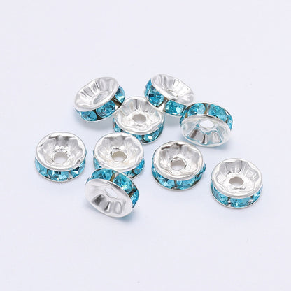 Rhinestone Spacer Beads 8mm Polished Faceted 100pcs 10