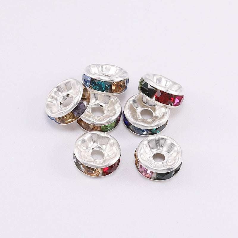 Rhinestone Spacer Beads 8mm Polished Faceted 100pcs 8