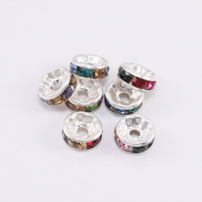 Rhinestone Spacer Beads 8mm Polished Faceted 100pcs 8