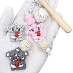 Silicone 3D Heart Koala Focal Beads Cute Animal Design 20pcs 5