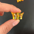 Transparent Golden Ingot Acrylic Beads 25mm Amber Shine 153pcs