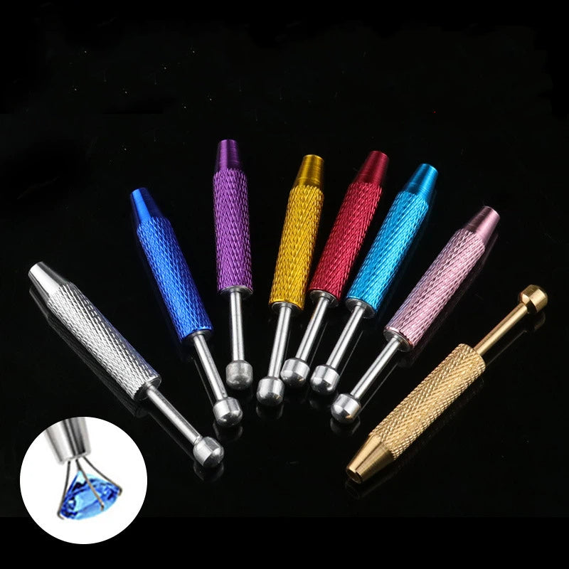 Stainless Steel 4-Prong Claw Tweezers Multi Colored Knurled Grip 3pcs
