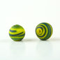 Frosted Round Glass Beads 12mm Matte Striped Swirl 10pcs 8