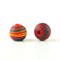 Frosted Round Glass Beads 12mm Matte Striped Swirl 10pcs 7