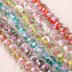 Transparent Flower Glass Beads 12mm Multicolor Assorted 100pcs 2