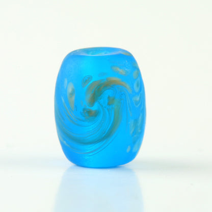 Frosted Glass Beads 12x15mm Colorful Swirled Matte Finish 20pcs 8
