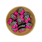 Silicone Focal Beads Three Loves Heart Stripes Leopard Print 20pcs 2
