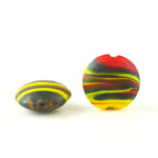 Frosted Round Glass Beads 12mm Matte Striped Swirl 10pcs 15