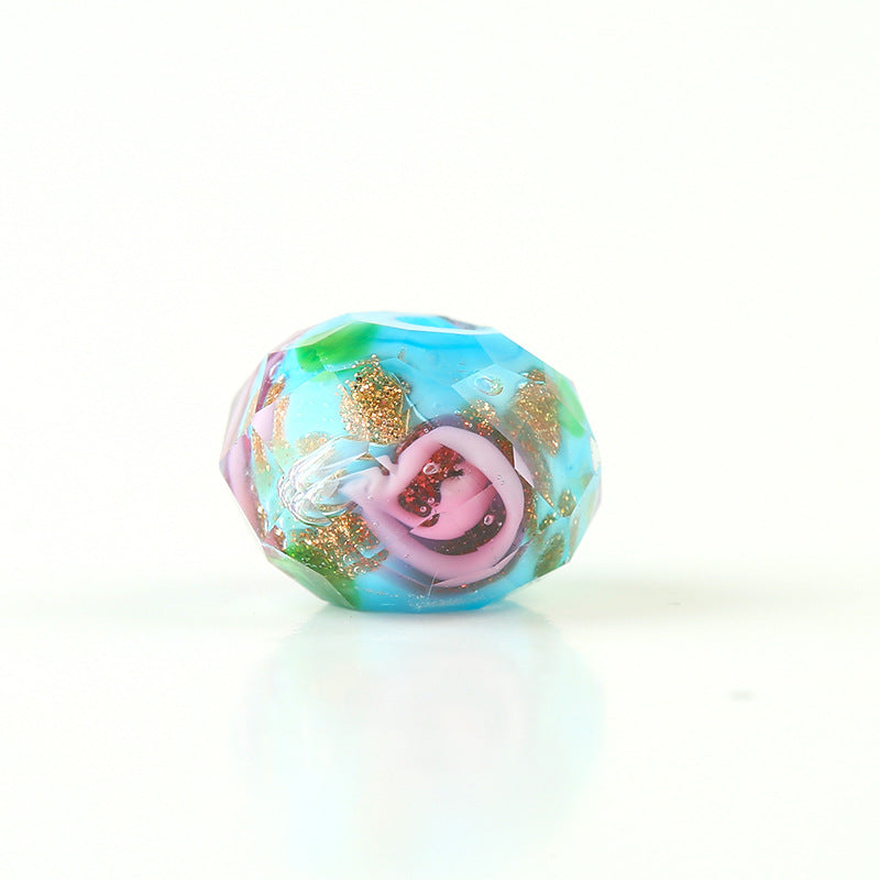 Transparent Flower Glass Beads 12mm Multicolor Assorted 100pcs 13