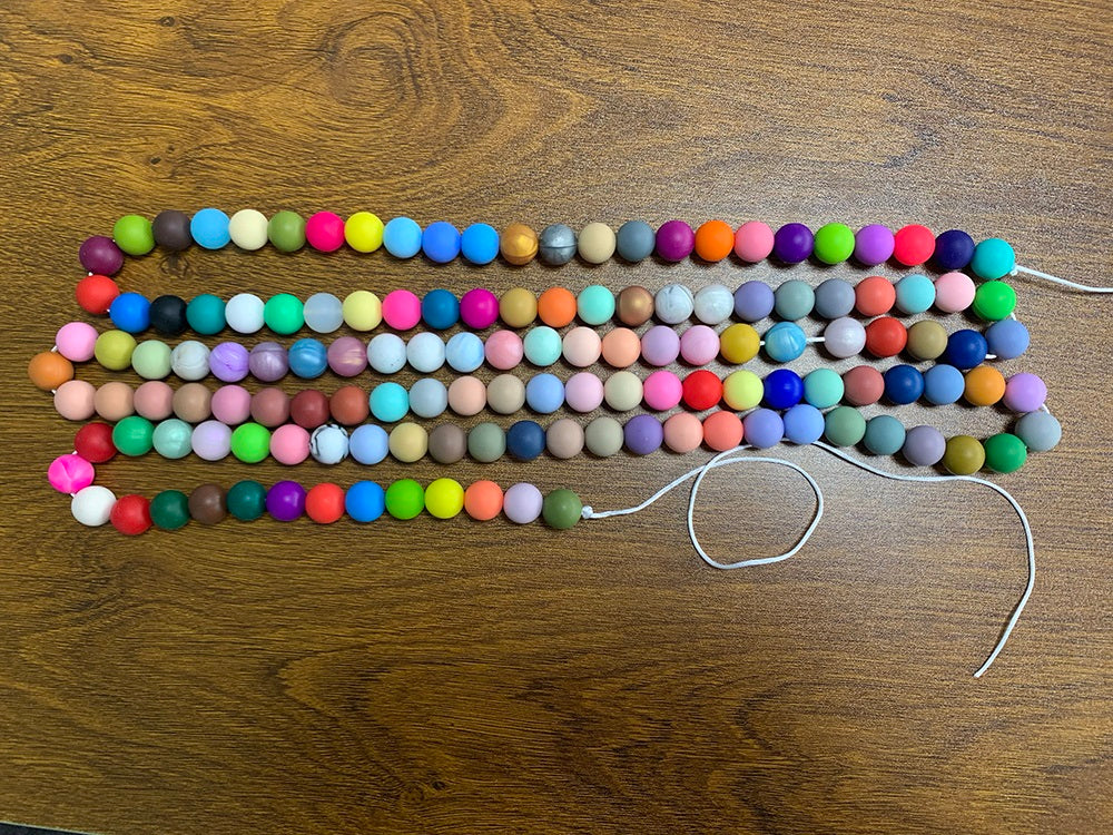 137 colors 15mm silicone beads cord